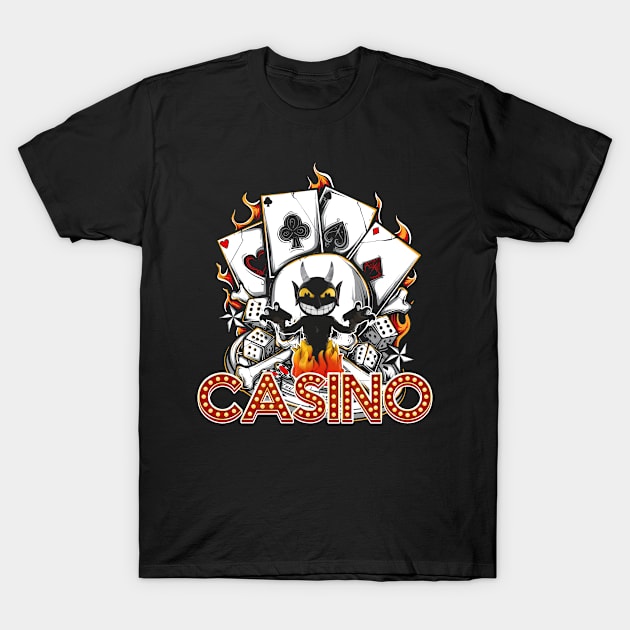 The Devil's Casino from Cuphead and Mugman T-Shirt by woodsman